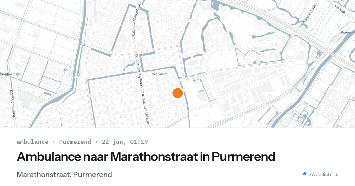Ambulance naar Marathonstraat in Purmerend — 21 jun 2026