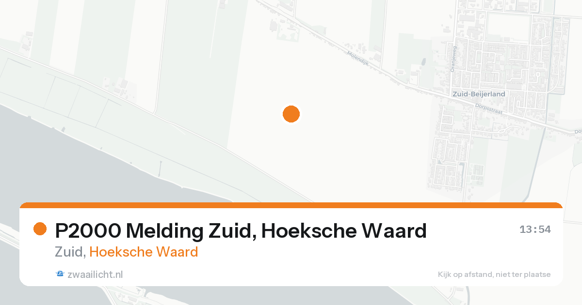 P2000 Melding Zuid, Hoeksche Waard — 15 aug 2026