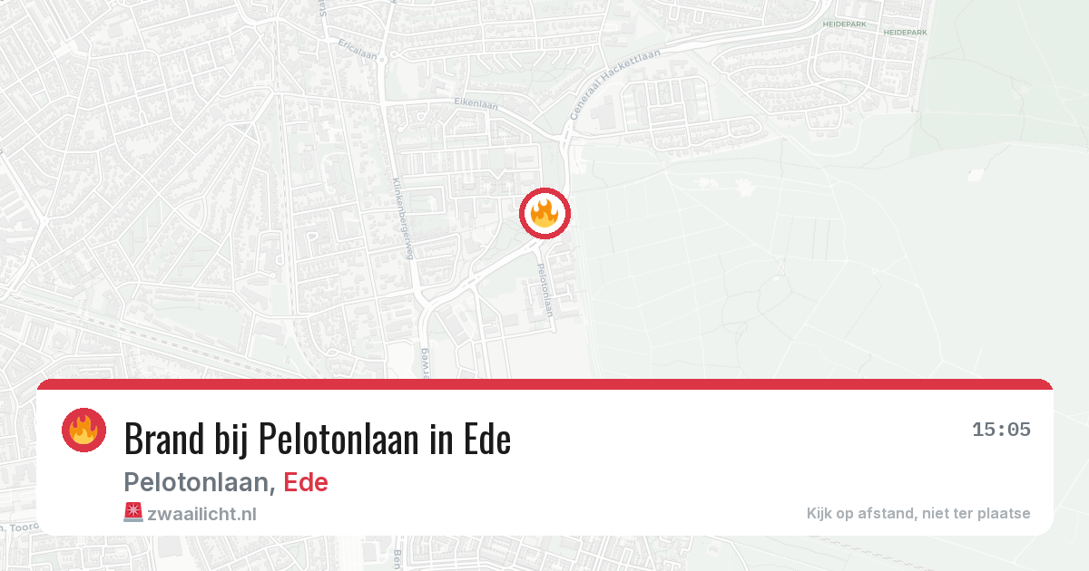 Brand bij Pelotonlaan in Ede — 14 aug 2026