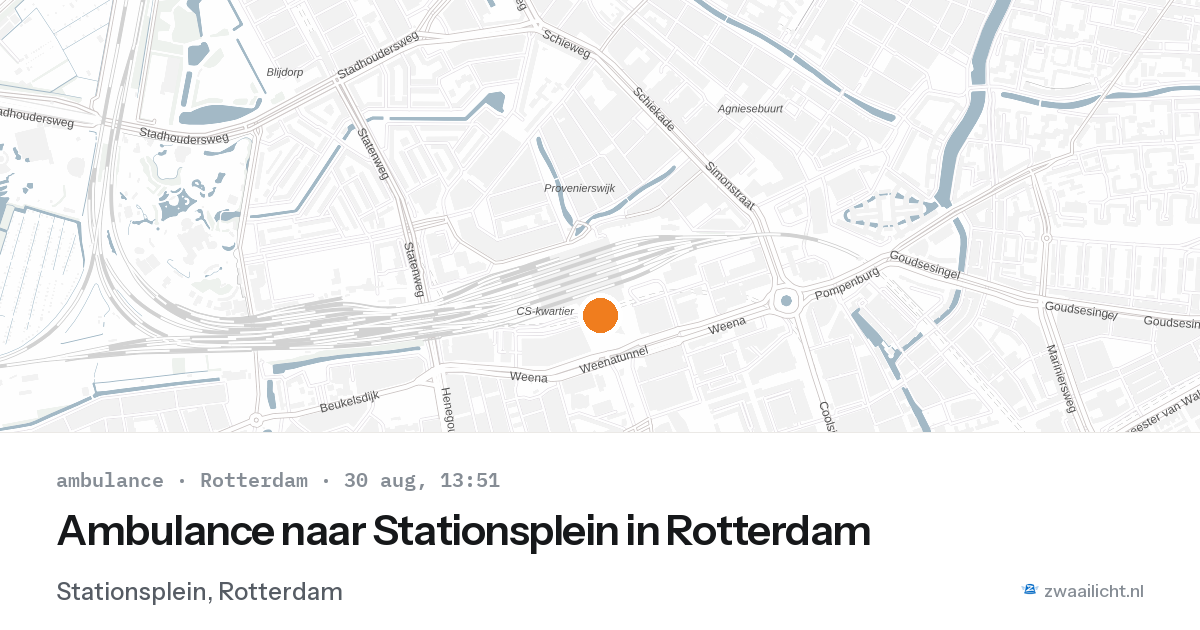 Ambulance naar Stationsplein in Rotterdam — 30 aug 2026