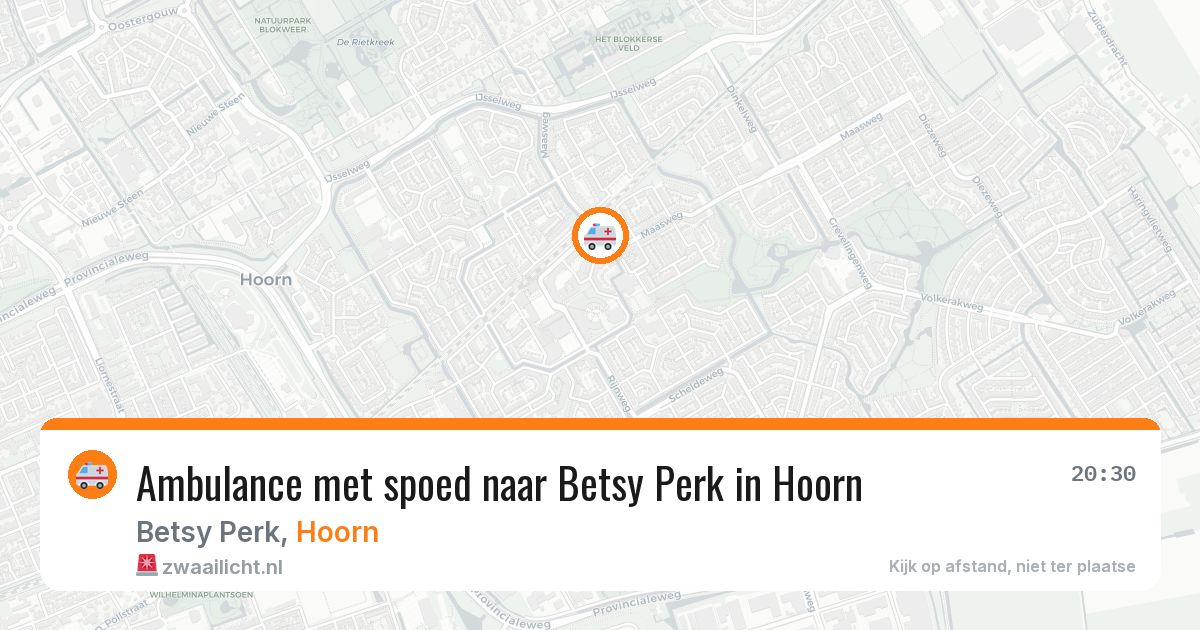 Ambulance met spoed naar Betsy Perk in Hoorn — 7 mei 2026