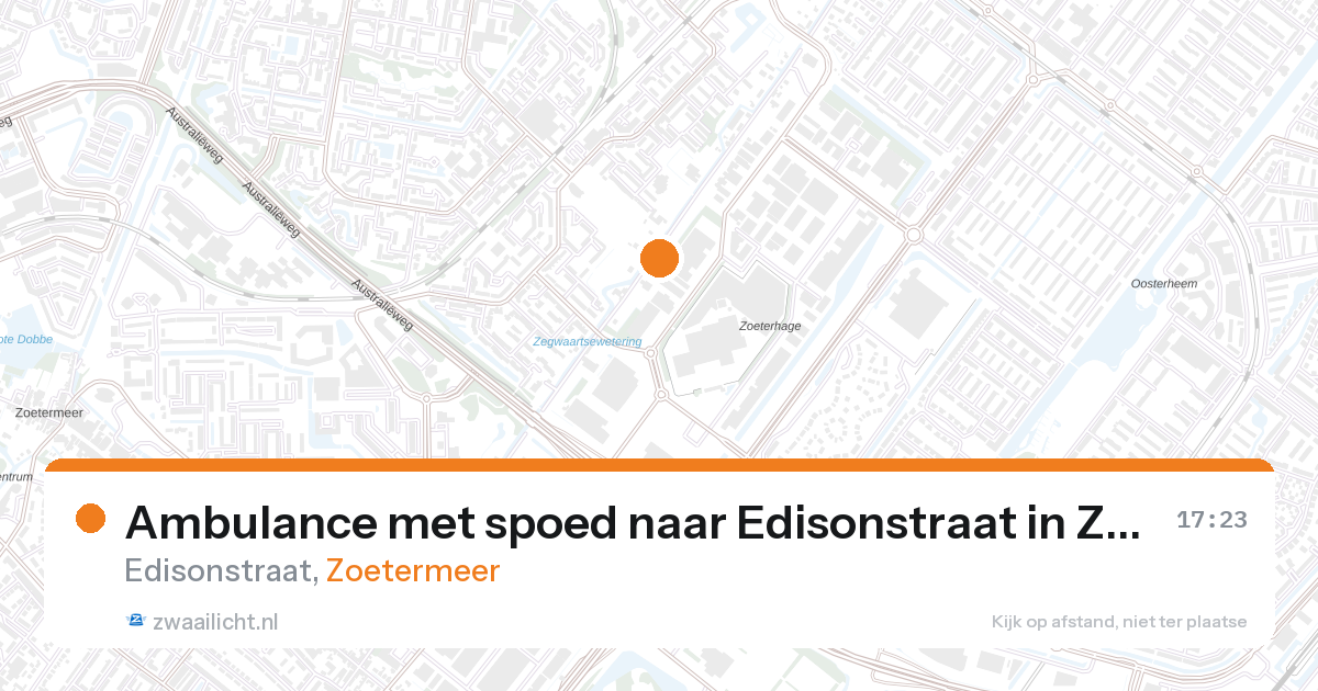 Ambulance met spoed naar Edisonstraat in Zoetermeer — 28 aug 2026
