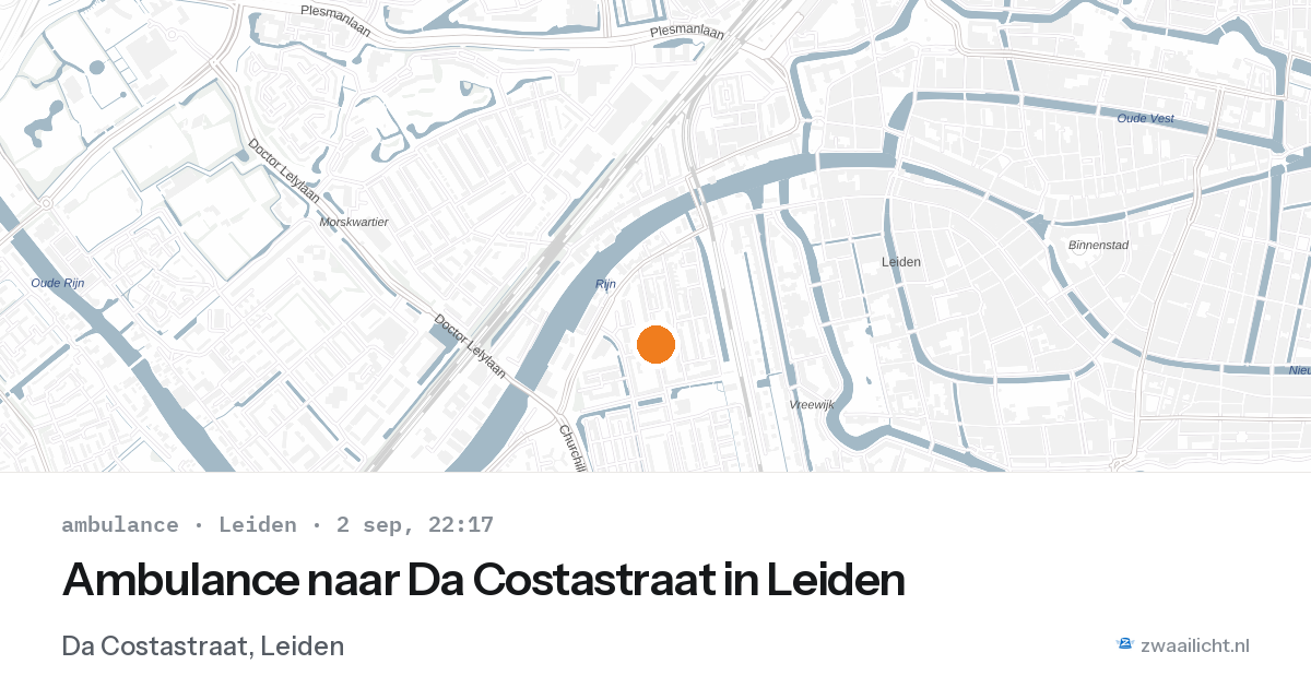 Ambulance naar Da Costastraat in Leiden — 2 sep 2026