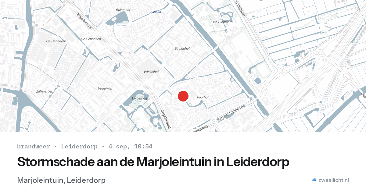 Stormschade aan de Marjoleintuin in Leiderdorp — 4 sep 2026