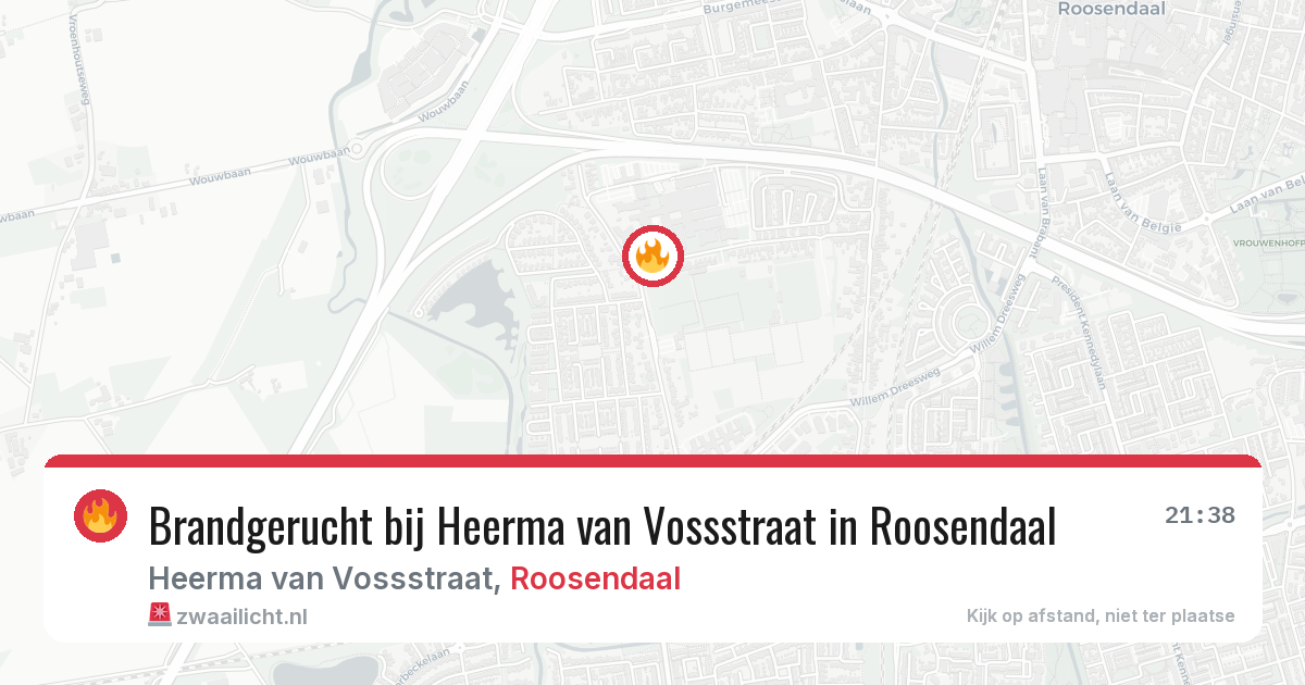 Brandgerucht bij Heerma van Vossstraat in Roosendaal — 8 apr 2026
