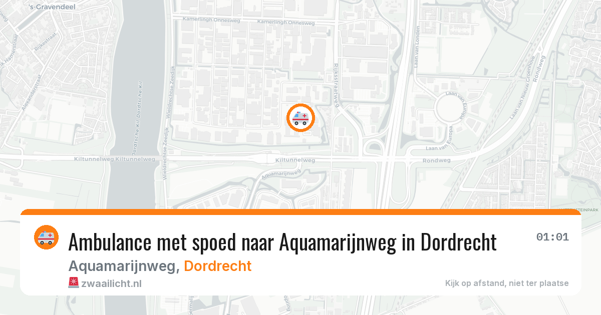 Ambulance met spoed naar Aquamarijnweg in Dordrecht — 26 jun 2026