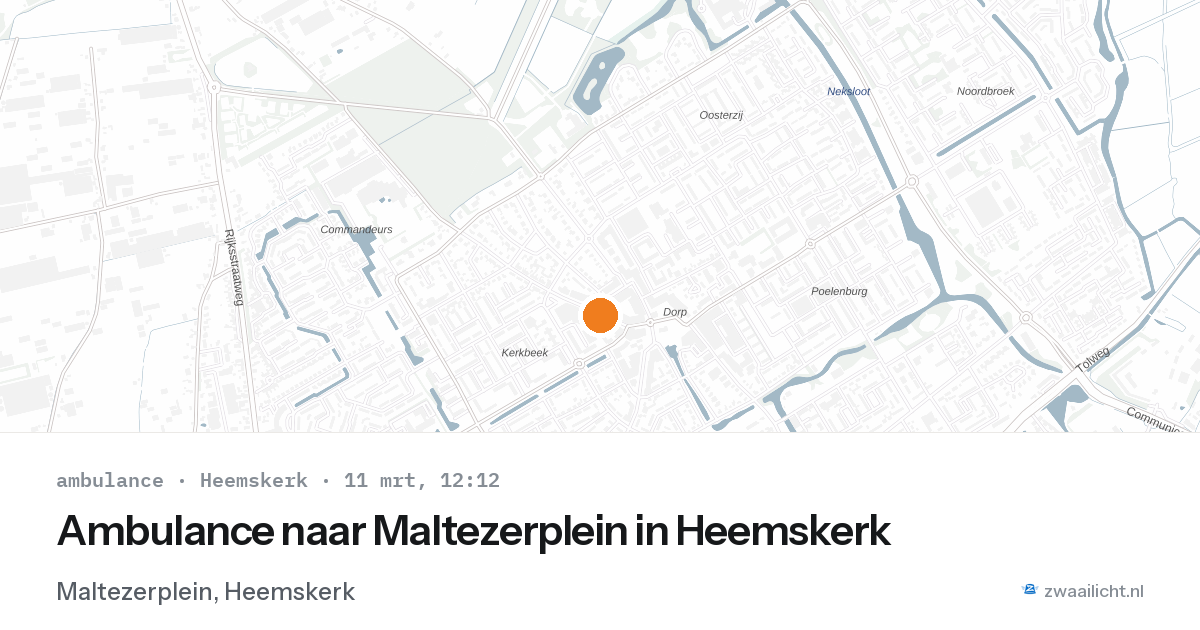 Ambulance naar Maltezerplein in Heemskerk — 11 mrt 2026
