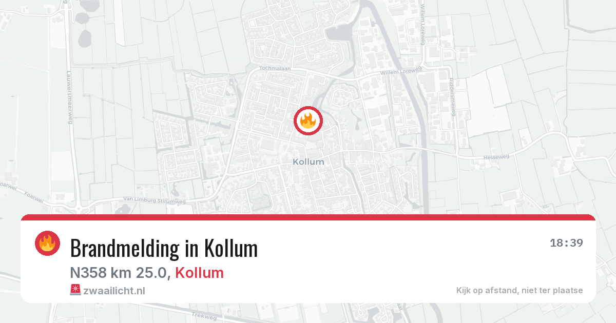 Brandmelding in Kollum — 25 jul 2026