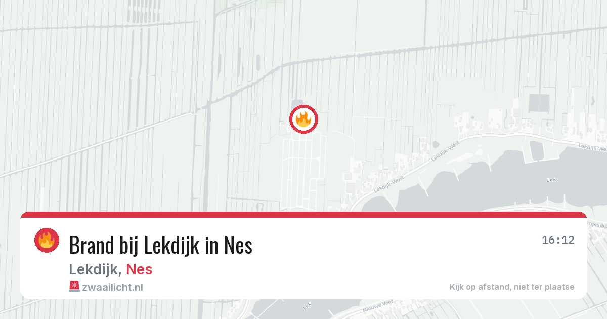 Brand bij Lekdijk in Nes — 18 jun 2026