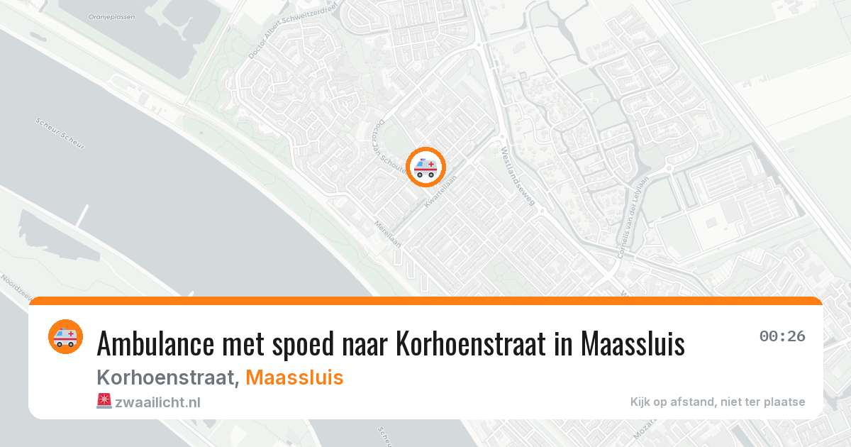 Ambulance met spoed naar Korhoenstraat in Maassluis — 22 jun 2026