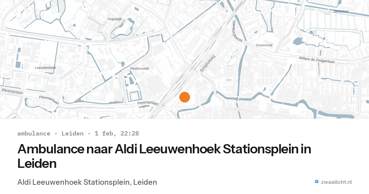 Ambulance naar Aldi Leeuwenhoek Stationsplein in Leiden — 1 feb 2026