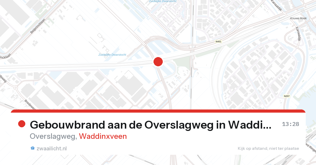 Gebouwbrand aan de Overslagweg in Waddinxveen — 7 mrt 2026
