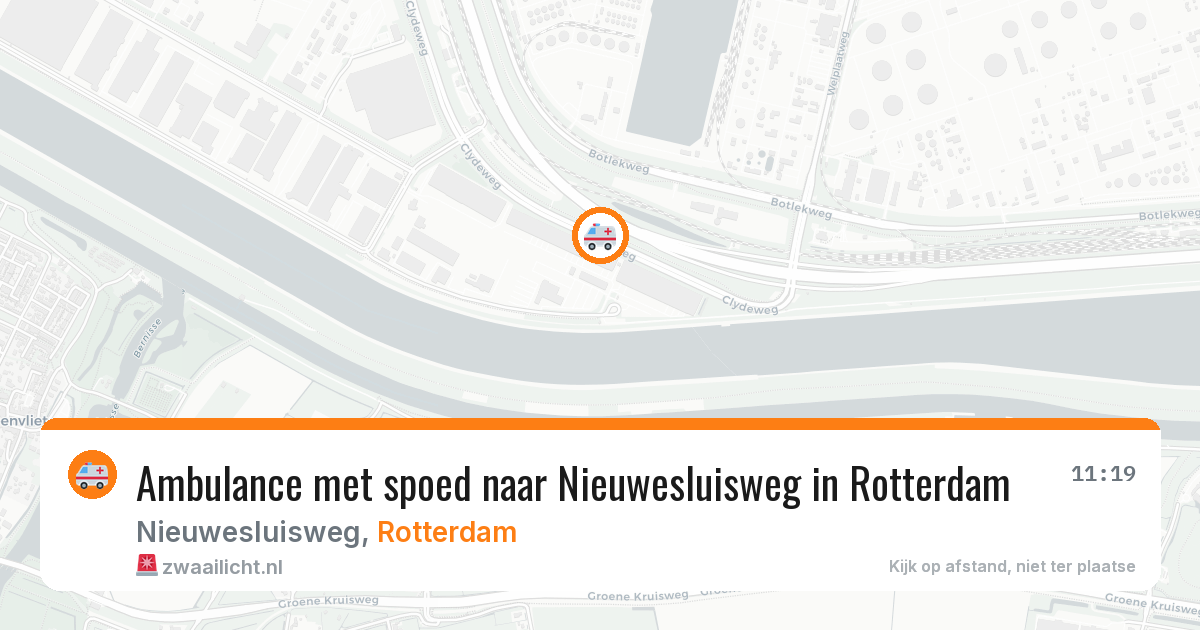 Ambulance met spoed naar Nieuwesluisweg in Rotterdam — 7 aug 2026