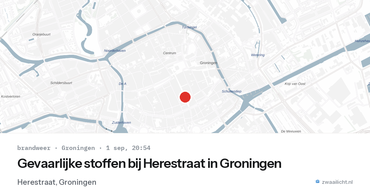Gevaarlijke stoffen bij Herestraat in Groningen — 1 sep 2026