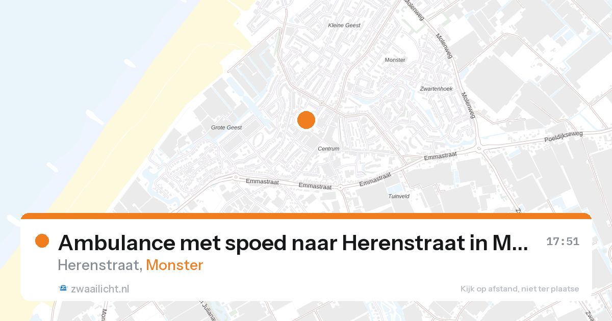 Ambulance met spoed naar Herenstraat in Monster — 26 aug 2026