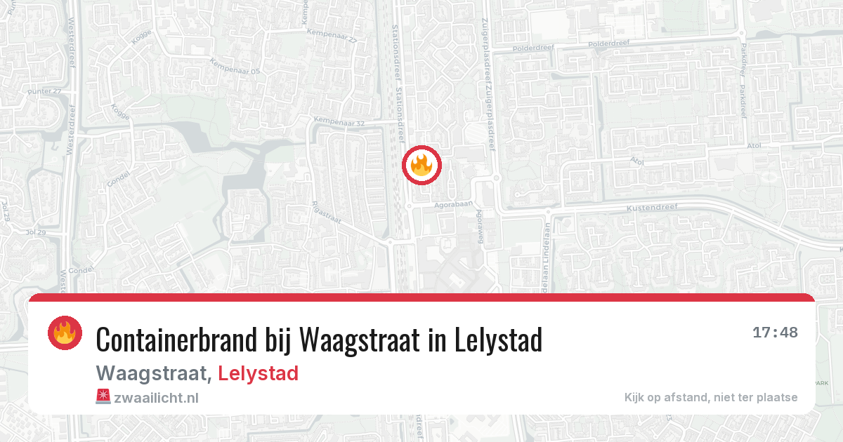Containerbrand bij Waagstraat in Lelystad — 11 aug 2026