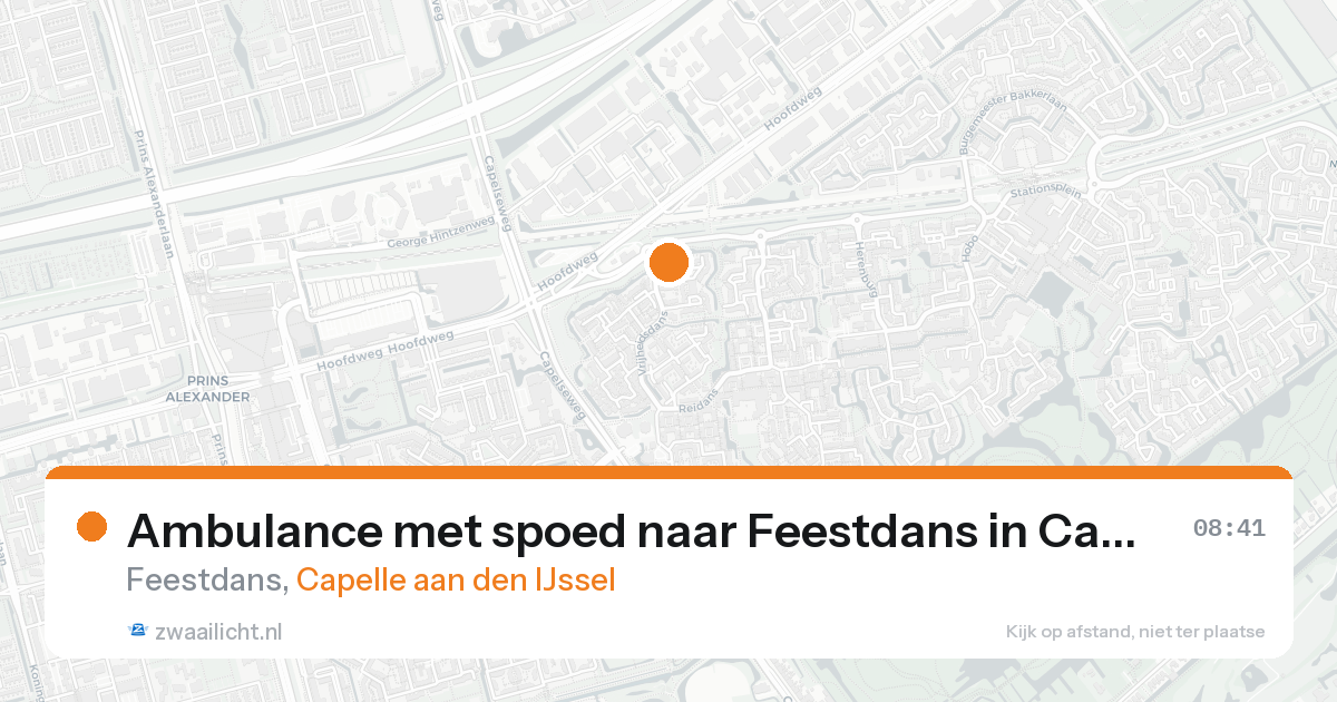 Ambulance met spoed naar Feestdans in Capelle aan den IJssel — 26 aug 2026