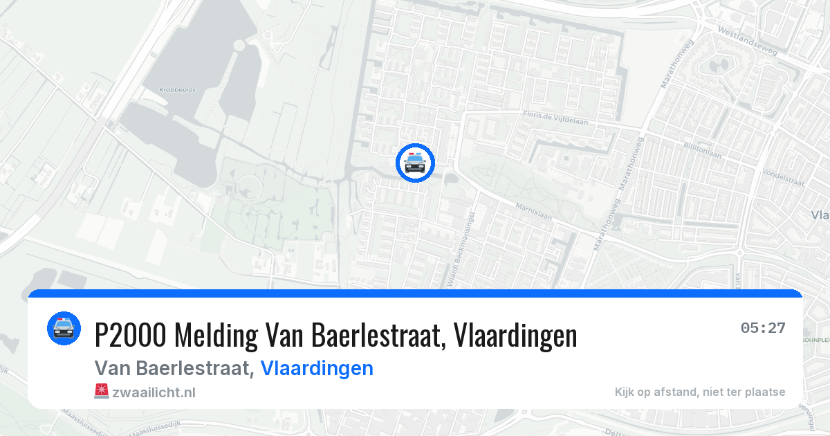 P2000 Melding Van Baerlestraat, Vlaardingen — 29 mei 2026