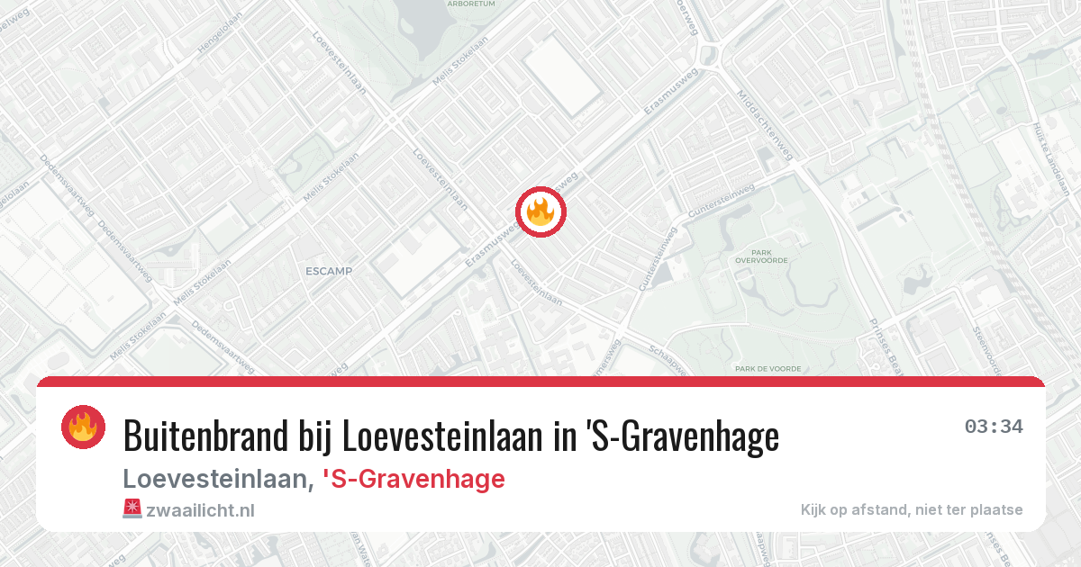 Buitenbrand bij Loevesteinlaan in 'S-Gravenhage — 21 jul 2026