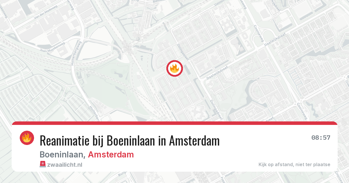 Reanimatie bij Boeninlaan in Amsterdam — 6 aug 2026
