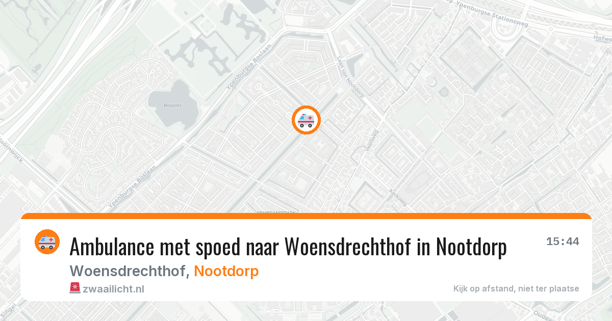 Ambulance met spoed naar Woensdrechthof in Nootdorp — 14 aug 2026