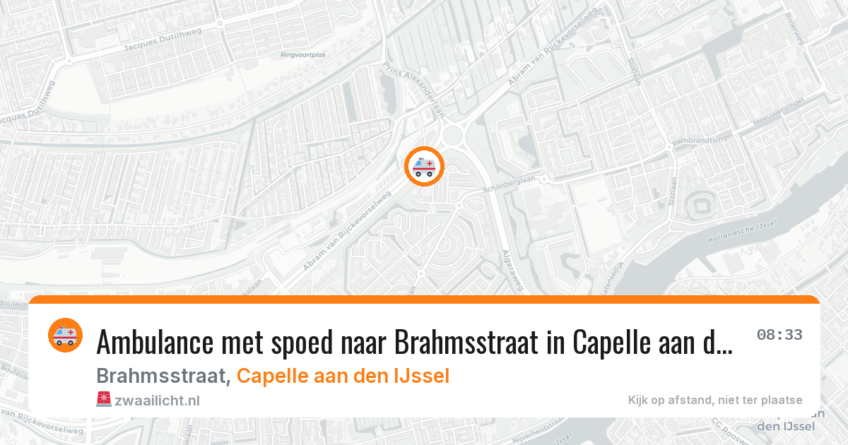 Ambulance met spoed naar Brahmsstraat in Capelle aan den IJssel — 22 jul 2026
