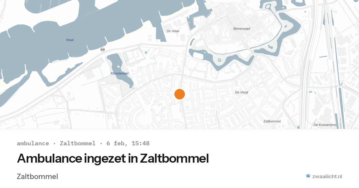 Ambulance ingezet in Zaltbommel — 6 feb 2026