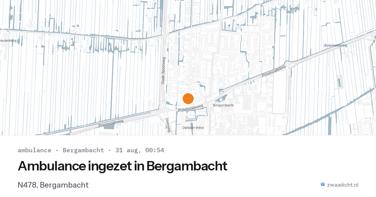Ambulance ingezet in Bergambacht — 30 aug 2026