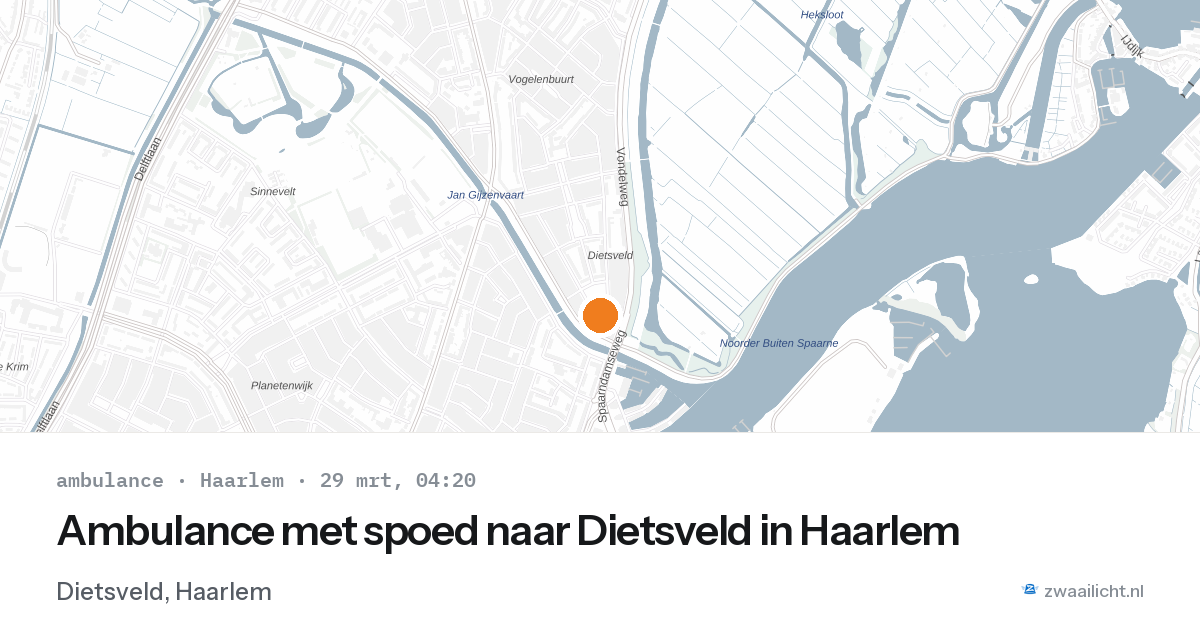 Ambulance met spoed naar Dietsveld in Haarlem — 29 mrt 2026