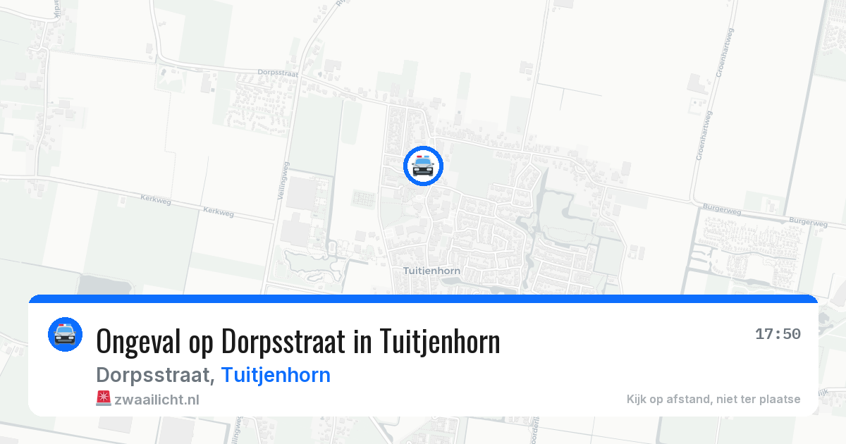 Ongeval op Dorpsstraat in Tuitjenhorn — 16 jul 2026