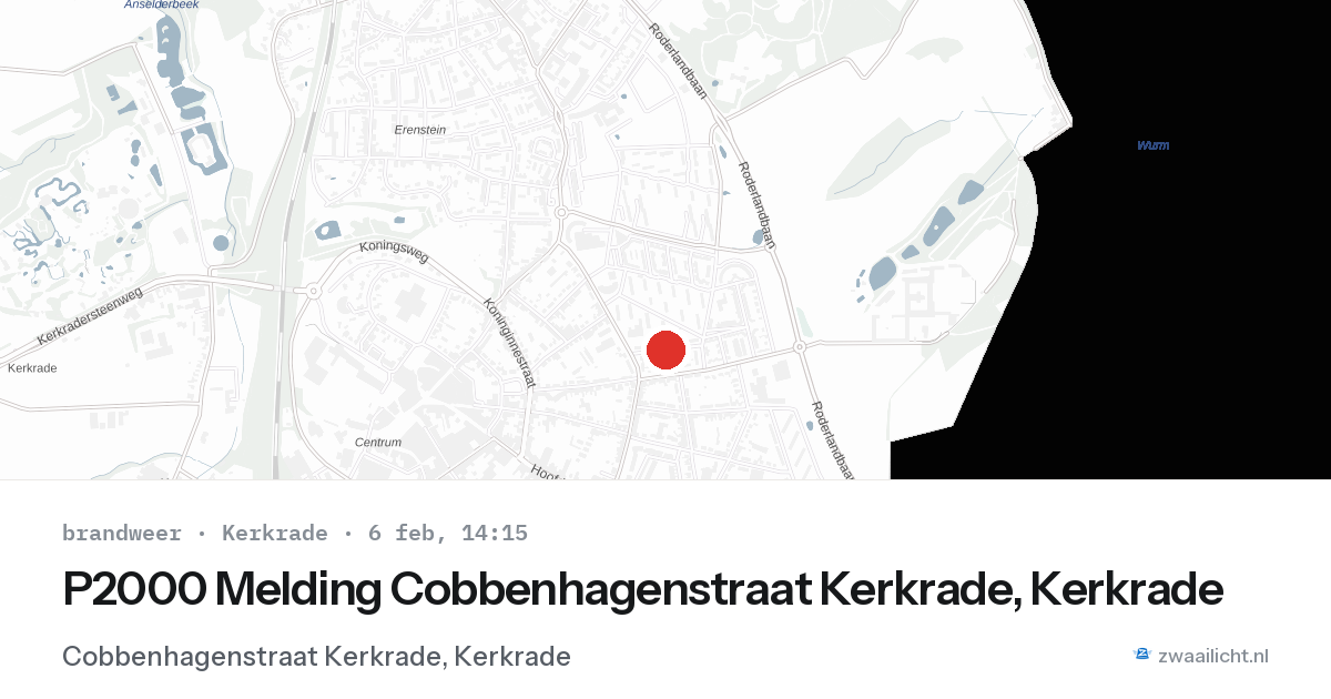 P2000 Melding Cobbenhagenstraat Kerkrade, Kerkrade — 6 feb 2026