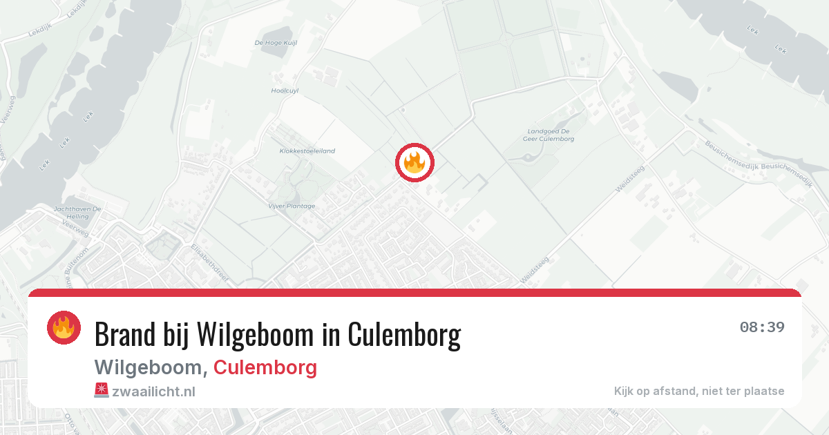 Brand bij Wilgeboom in Culemborg — 28 jun 2026