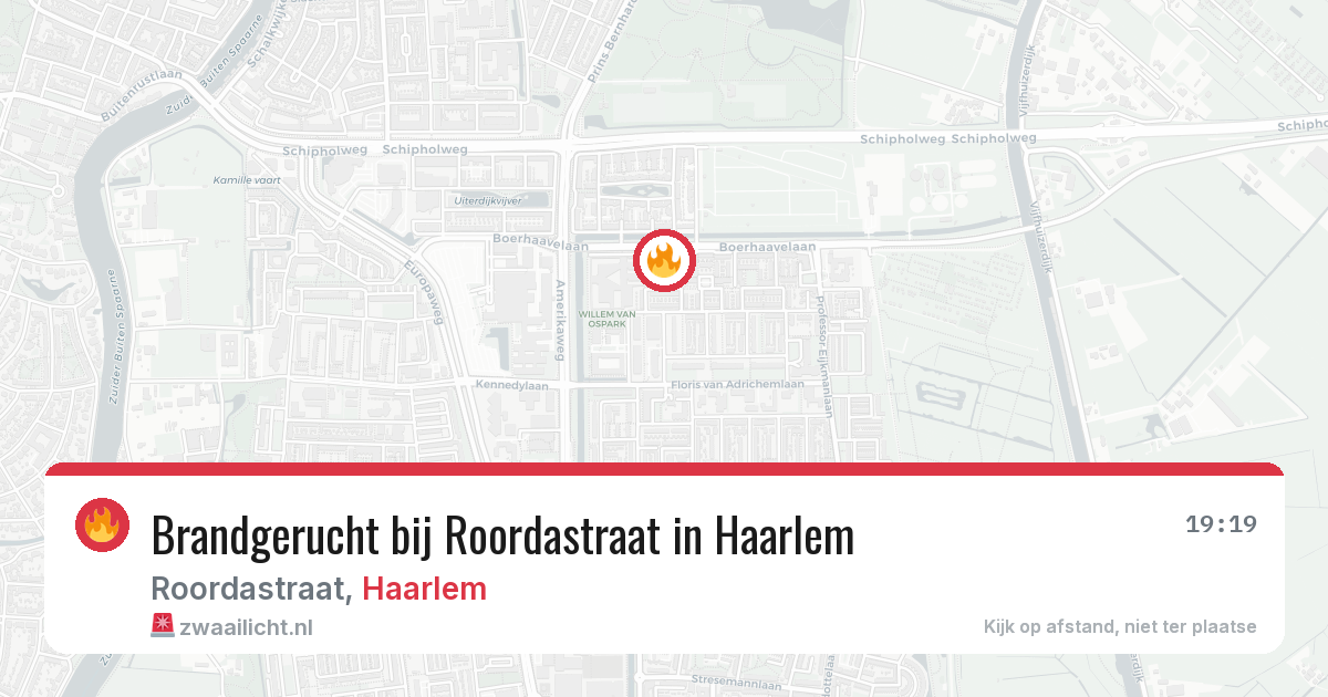 Brandgerucht bij Roordastraat in Haarlem — 18 mei 2026