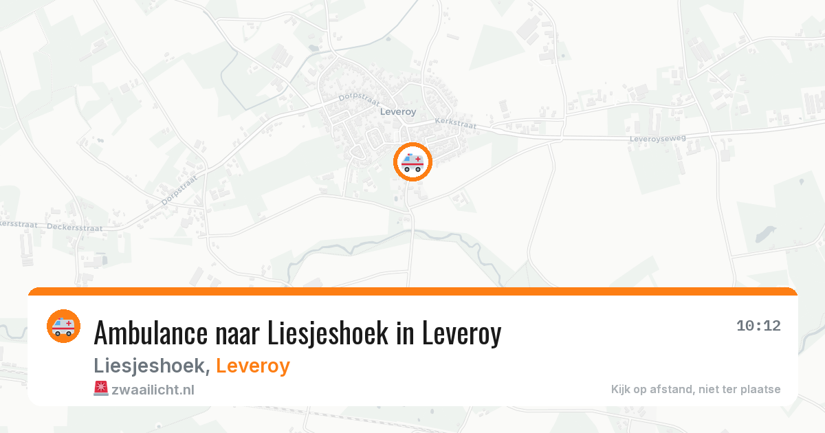 Ambulance naar Liesjeshoek in Leveroy — 19 jul 2026