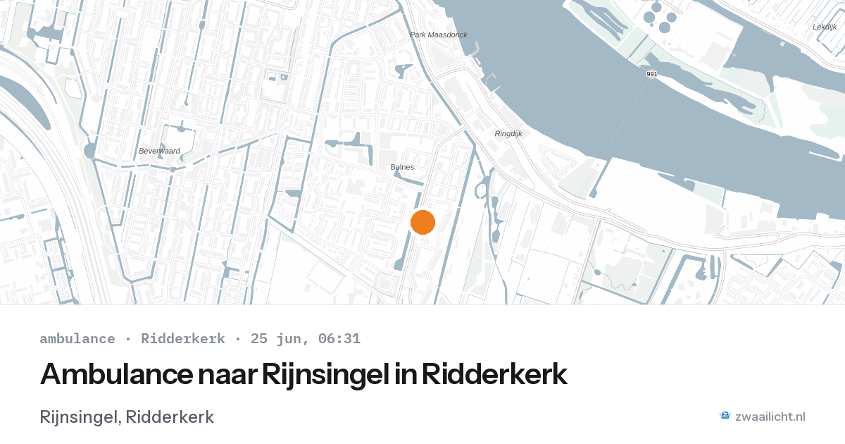 Ambulance naar Rijnsingel in Ridderkerk — 25 jun 2026