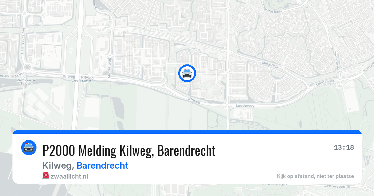 P2000 Melding Kilweg, Barendrecht — 3 jun 2026