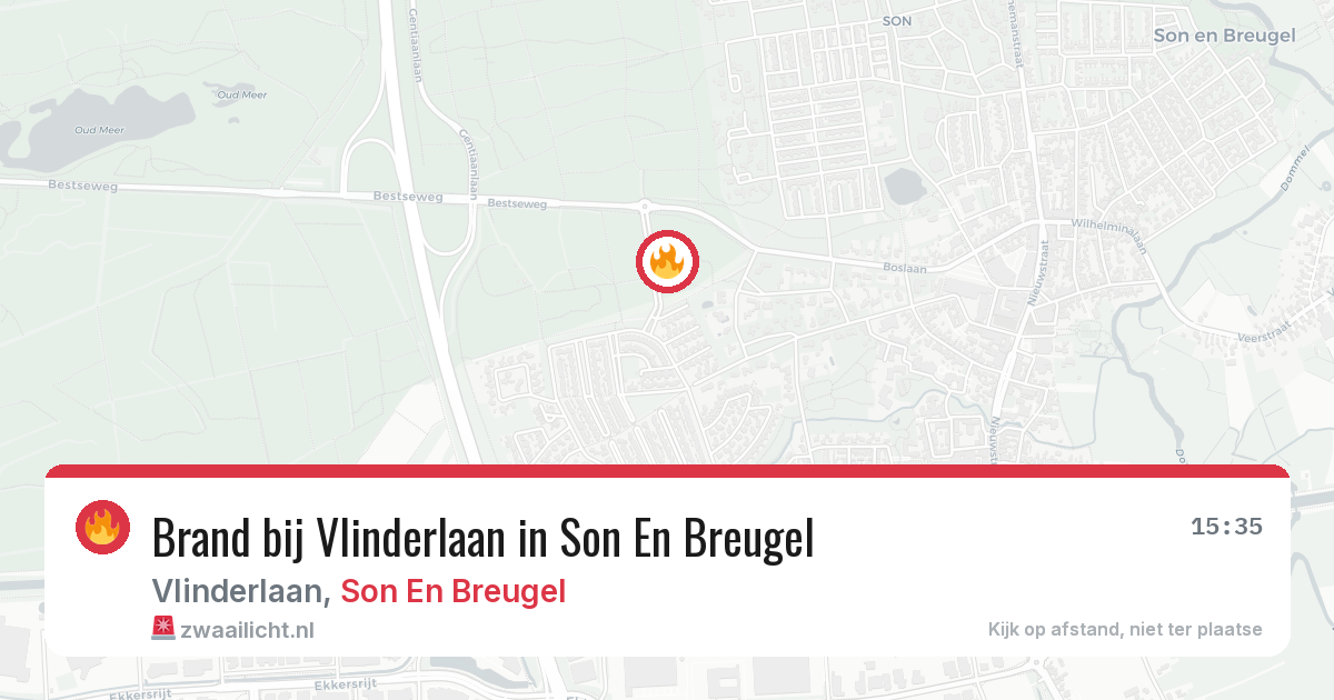 Brand bij Vlinderlaan in Son En Breugel — 11 aug 2026