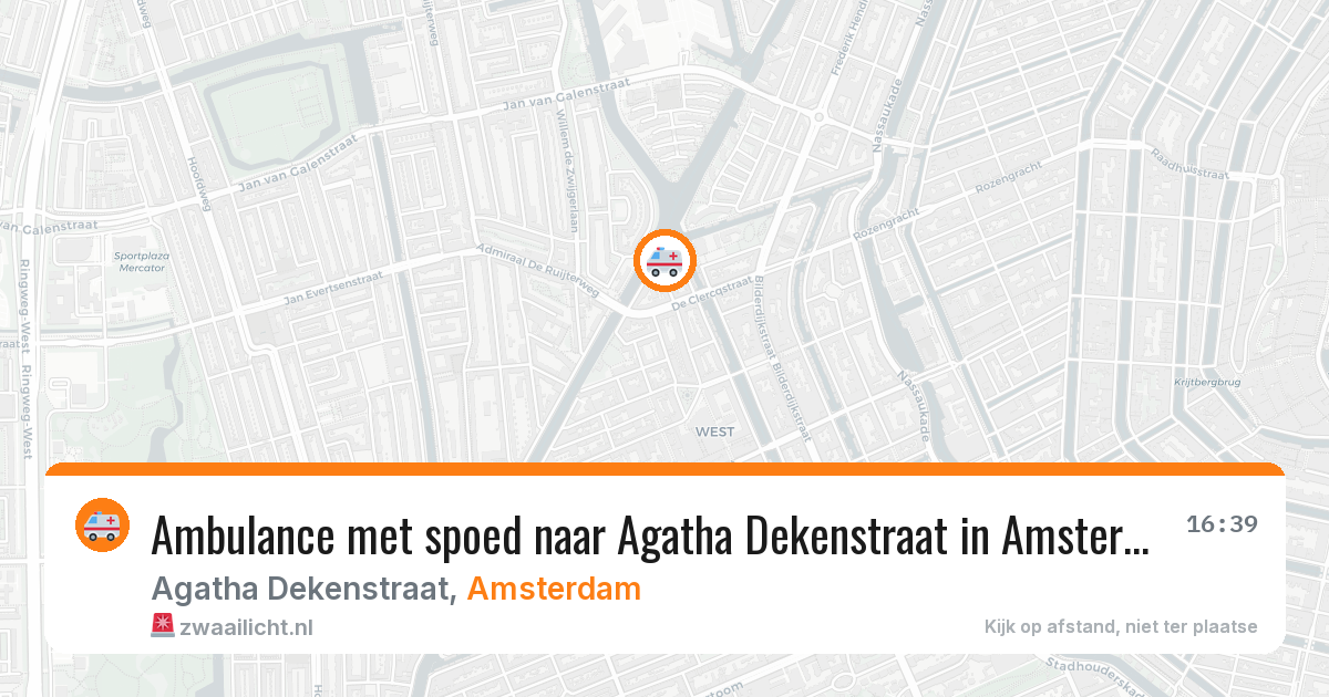 Ambulance met spoed naar Agatha Dekenstraat in Amsterdam — 14 jun 2026