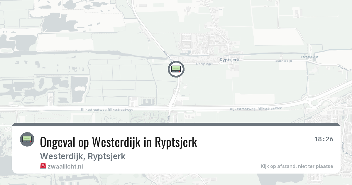 Ongeval op Westerdijk in Ryptsjerk — 20 feb 2026