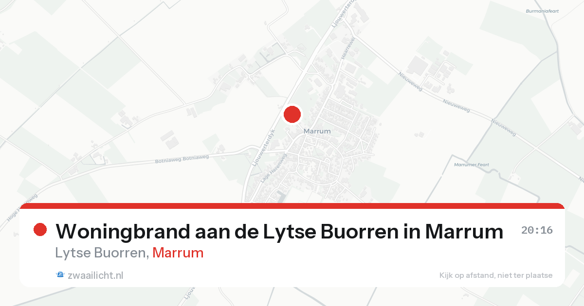 Woningbrand aan de Lytse Buorren in Marrum — 12 aug 2026