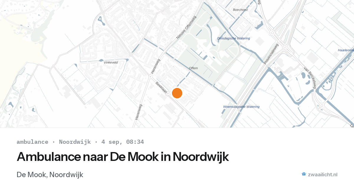 Ambulance naar De Mook in Noordwijk — 4 sep 2026