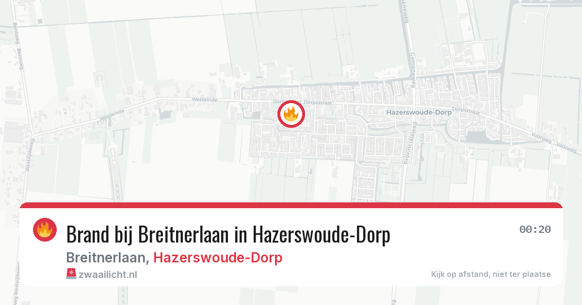 Brand bij Breitnerlaan in Hazerswoude-Dorp — 26 jun 2026