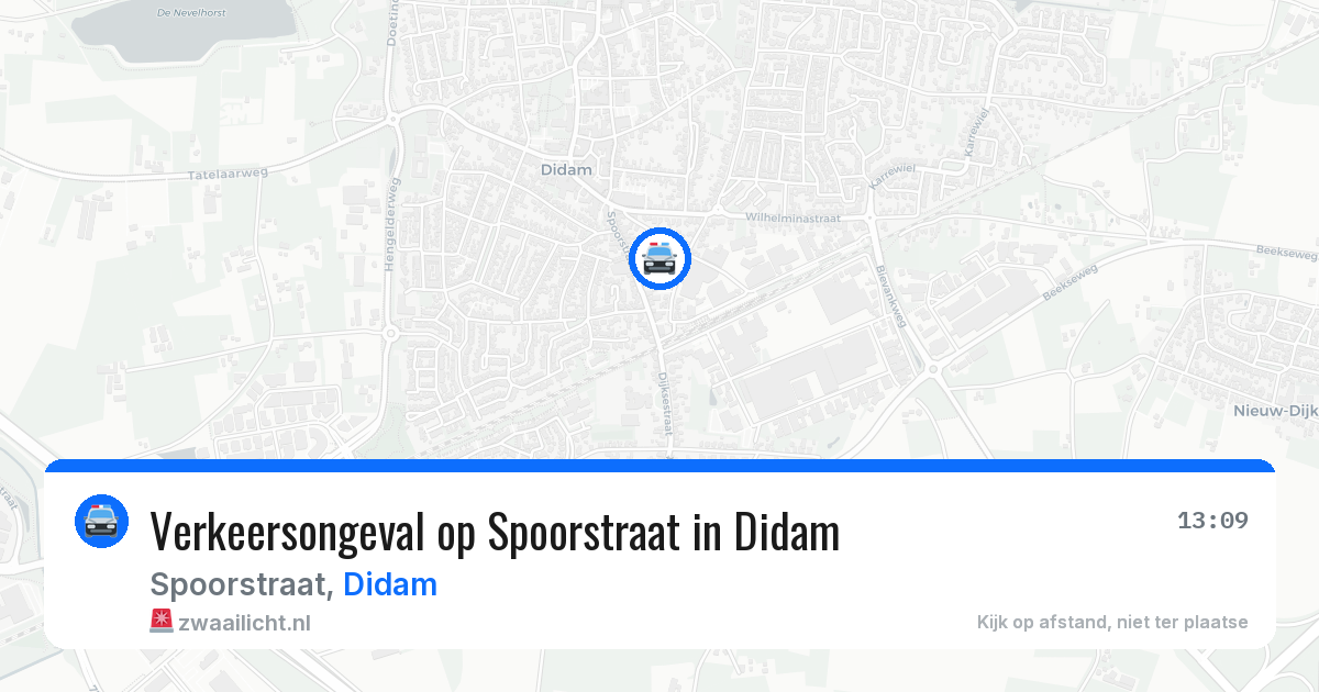 Verkeersongeval op Spoorstraat in Didam — 9 jun 2026