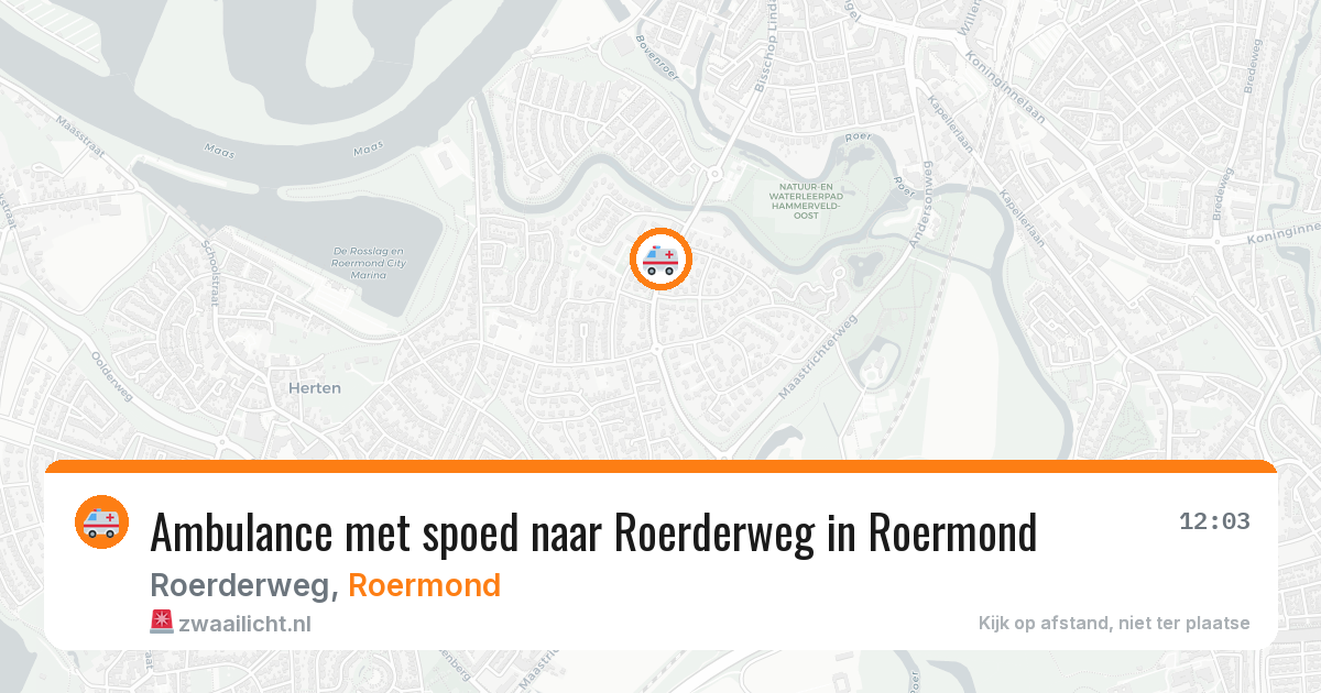 Ambulance met spoed naar Roerderweg in Roermond — 14 jul 2026