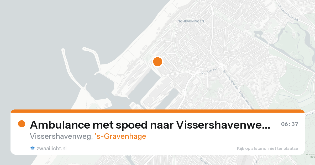 Ambulance met spoed naar Vissershavenweg in 's-Gravenhage — 16 aug 2026