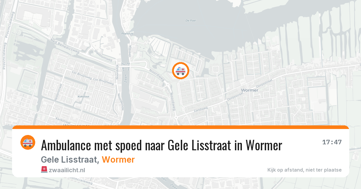 Ambulance met spoed naar Gele Lisstraat in Wormer — 18 mrt 2026