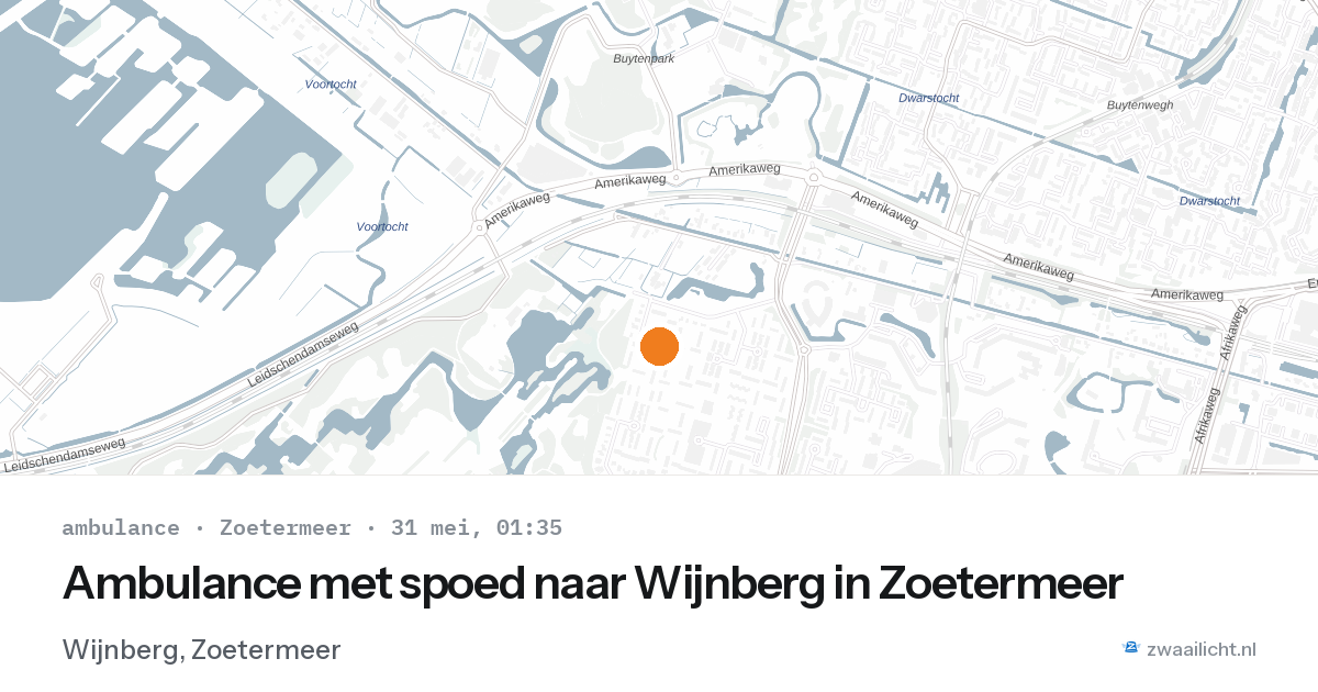 Ambulance met spoed naar Wijnberg in Zoetermeer — 30 mei 2026