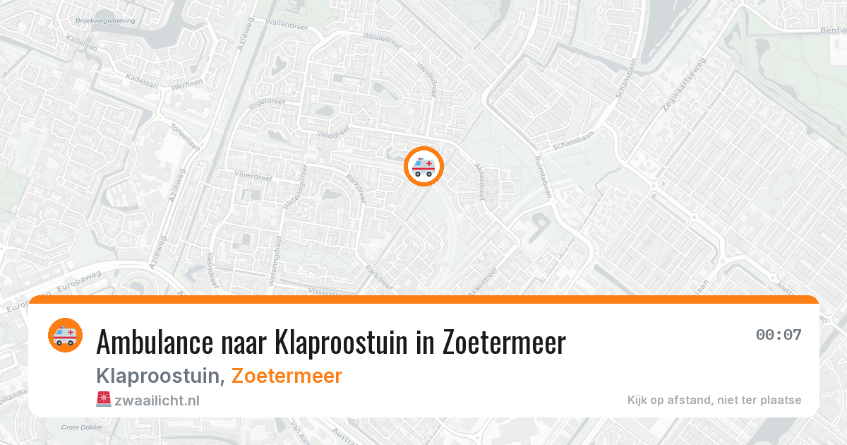 Ambulance naar Klaproostuin in Zoetermeer — 15 mei 2026
