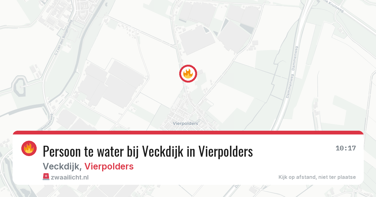 Persoon te water bij Veckdijk in Vierpolders — 3 jun 2026