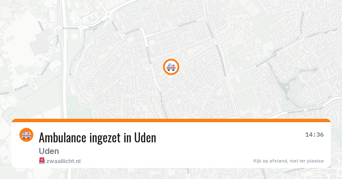 Ambulance ingezet in Uden — 10 aug 2026